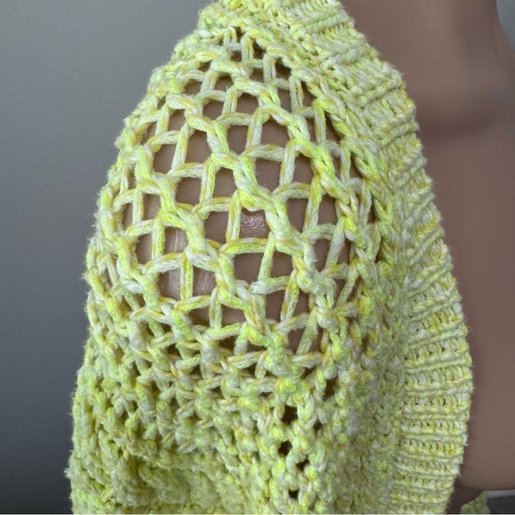 Anthropologie Serenity Open Cardigan Knit Sweater Lime Yellow Green XS/S - Picture 6 of 9